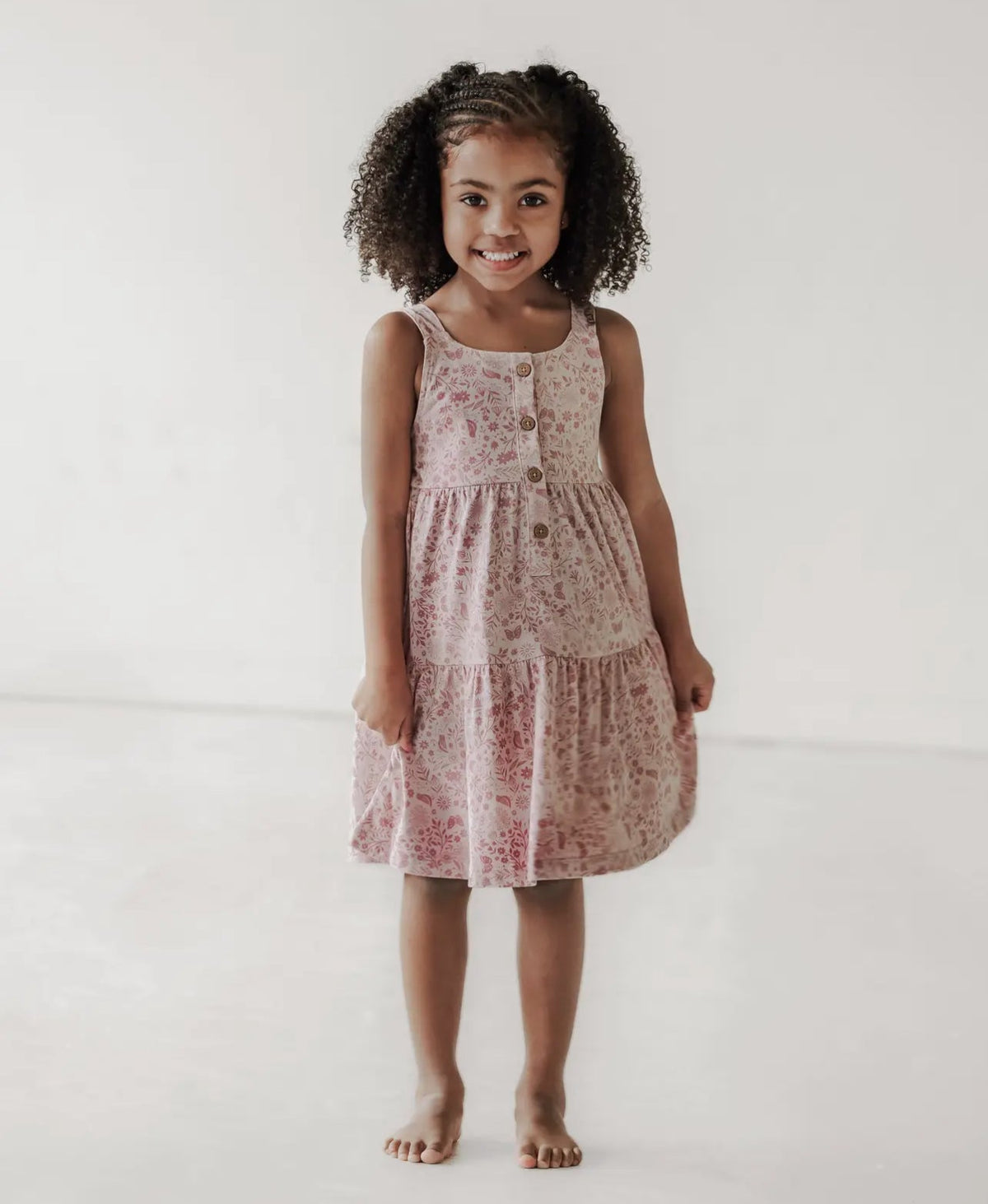 City Mouse Tiered Tank Dress- Birds and Butterflies