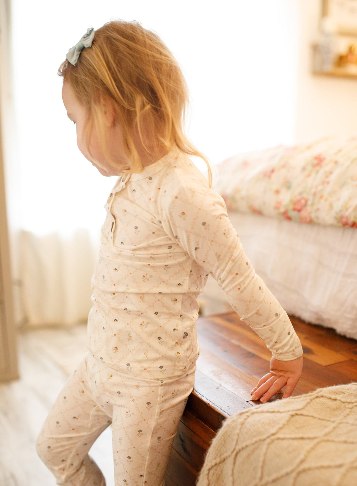 Vintage Blooms 2pc Henley Bamboo Pajamas